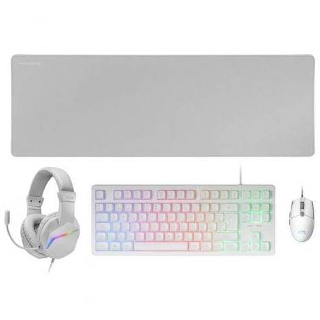 PACK GAMING MARS GAMING MCP-RGB3W/ TECLADO RGB + RATÓN ÓPTICO + ALFOMBRILLA XXL + AURICULARES