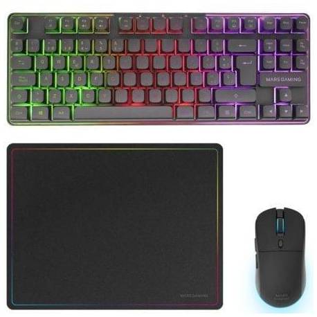 PACK GAMING MARS GAMING MCPWTKL/ TECLADO INALÁMBRICO + RATÓN INALÁMBRICO + ALFOMBRILLA
