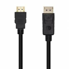CABLE CONVERSOR AISENS A125-0460/ DISPLAYPORT MACHO - HDMI MACHO/ HASTA 5W/ 2300MBPS/ 3M/ NEGRO