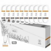 PACK 10 CABLES USB 2.0 TECH ONE TECH BASIK TEC2953/ USB MACHO - USB TIPO-C MACHO/ 1M/ BLANCO