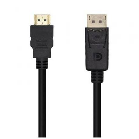 CABLE CONVERSOR AISENS A125-0461/ DISPLAYPORT MACHO - HDMI MACHO/ HASTA 5W/ 2300MBPS/ 5M/ NEGRO