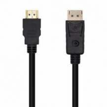 CABLE CONVERSOR AISENS A125-0461/ DISPLAYPORT MACHO - HDMI MACHO/ HASTA 5W/ 2300MBPS/ 5M/ NEGRO