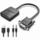 CABLE CONVERSOR VENTION ACNBF/ VGA MACHO - HDMI HEMBRA/ 1M/ NEGRO