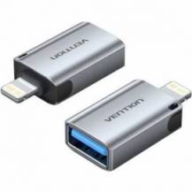 ADAPTADOR OTG USB VENTION CUCH0/ USB HEMBRA - LIGHTNING MACHO/ AZUL
