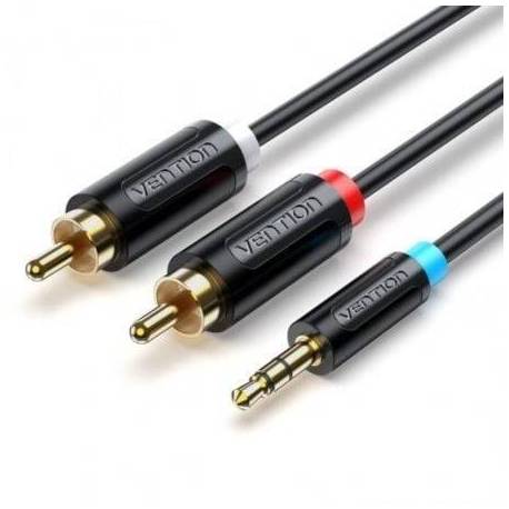 CABLE ESTÉREO VENTION BCLBF/ JACK 3.5 MACHO - 2X RCA MACHO/ 1M/ NEGRO