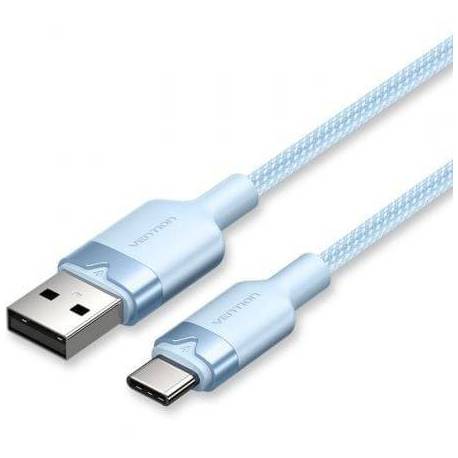 CABLE USB 2.0 TIPO-C VENTION CTNLF/ USB TIPO-C MACHO - USB MACHO/ HASTA 60W/ 480MBPS/ 1M/ AZUL
