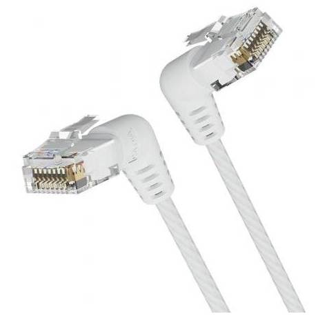 CABLE DE RED RJ45 UTP VENTION IBOWF CAT.6A/ 1M/ CABEZA ROTATORIA 360º/ BLANCO