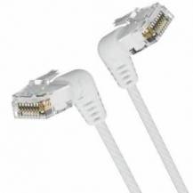 CABLE DE RED RJ45 UTP VENTION IBOWF CAT.6A/ 1M/ CABEZA ROTATORIA 360º/ BLANCO