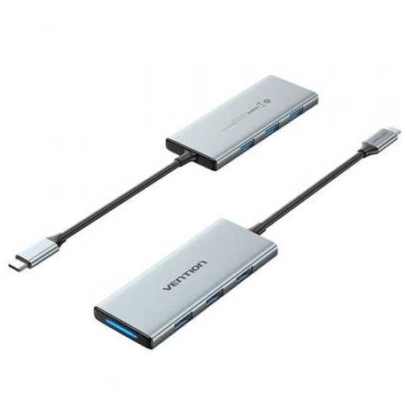 DOCKING USB TIPO-C VENTION TOPHB/ 1XHDMI/ 3XUSB/ 1XLECTOR TARJETAS SD Y MICROSD/ GRIS