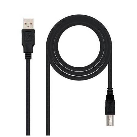 CABLE USB 2.0 IMPRESORA NANOCABLE 10.01.0105-BK/ USB TIPO-B MACHO - USB MACHO/ 4.5M/ NEGRO