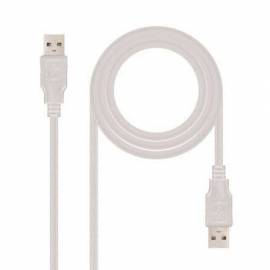 CABLE USB 2.0 NANOCABLE 10.01.0302/ USB MACHO - USB MACHO/ 1M/ BEIGE