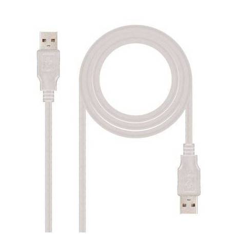 CABLE USB 2.0 NANOCABLE 10.01.0302/ USB MACHO - USB MACHO/ 1M/ BEIGE