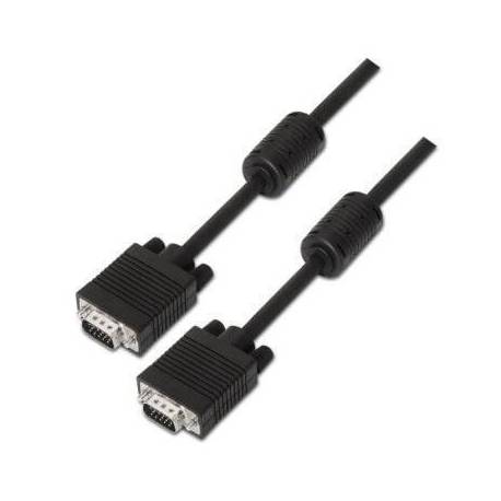 CABLE SVGA AISENS A113-0076/ HDB15 MACHO - HDB15 MACHO/ HASTA 3W/ 10MBPS/ 20M/ NEGRO