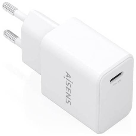 CARGADOR DE PARED GAN AISENS A110-1023/ 1XUSB TIPO-C/ 20W/ BLANCO