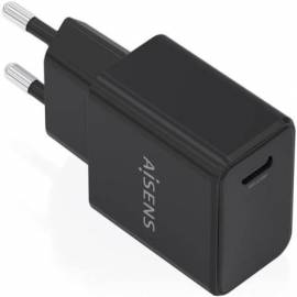 CARGADOR DE PARED GAN AISENS A110-1024/ 1XUSB TIPO-C/ 20W/ NEGRO
