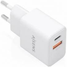 CARGADOR DE PARED GAN AISENS A110-1025/ 1XUSB TIPO-C/ 1XUSB/ 20W/ BLANCO
