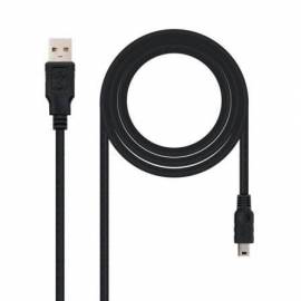 CABLE USB 2.0 NANOCABLE 10.01.0400/ USB MACHO - MINIUSB MACHO/ 50CM/ NEGRO