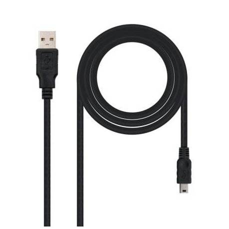 CABLE USB 2.0 NANOCABLE 10.01.0400/ USB MACHO - MINIUSB MACHO/ 50CM/ NEGRO