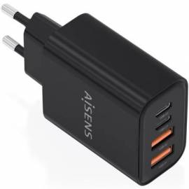 CARGADOR DE PARED GAN AISENS A110-1028/ 2XUSB TIPO-C/ 2XUSB/ 32W/ NEGRO