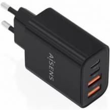 CARGADOR DE PARED GAN AISENS A110-1028/ 2XUSB TIPO-C/ 2XUSB/ 32W/ NEGRO