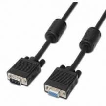 CABLE ALARGADOR SVGA AISENS A113-0078/ VGA MACHO - VGA HEMBRA/ HASTA 3W/ 10MBPS/ 1.8M/ NEGRO