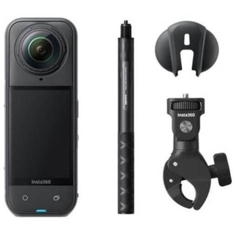 CÁMARA DIGITAL DEPORTIVA INSTA360 X5 VISTA MÚLTIPLE MOTERO KIT/ 8K/ ÁNGULO DE VISIÓN 360º/ NEGRA