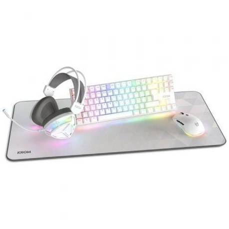 PACK GAMING KROM KLASS/ TECLADO RGB + RATÓN ÓPTICO RGB + ALFOMBRILLA + AURICULARES RGB