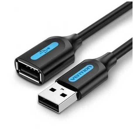 CABLE ALARGADOR USB 2.0 VENTION CBIBH/ USB MACHO - USB HEMBRA/ 480MBPS/ 2M/ NEGRO
