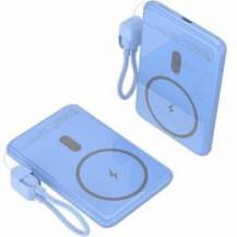 POWERBANK 5000MAH LEOTEC LEPOWW20W5B/ 20W/ WIRELESS/ AZUL/ INCLUYE CABLE USB TIPO-C
