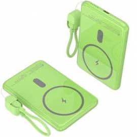 POWERBANK 5000MAH LEOTEC LEPOWW20W5G/ 20W/ WIRELESS/ VERDE/ INCLUYE CABLE USB TIPO-C