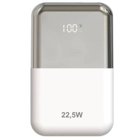 POWERBANK 10000MAH LEOTEC LEPOW22W10WS/ 22.5W/ BLANCO Y PLATA/ INCLUYE CABLE USB TIPO-C