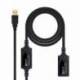 CABLE ALARGADOR USB 2.0 NANOCABLE 10.01.0212/ USB MACHO - USB HEMBRA/ 10M/ NEGRO