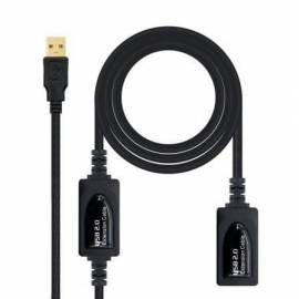 CABLE ALARGADOR USB 2.0 NANOCABLE 10.01.0212/ USB MACHO - USB HEMBRA/ 10M/ NEGRO