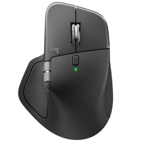 RATÓN ERGONÓMICO INALÁMBRICO LOGITECH MX MASTER 4/ BATERÍA RECARGABLE/ HASTA 8000 DPI/ GRAFITO