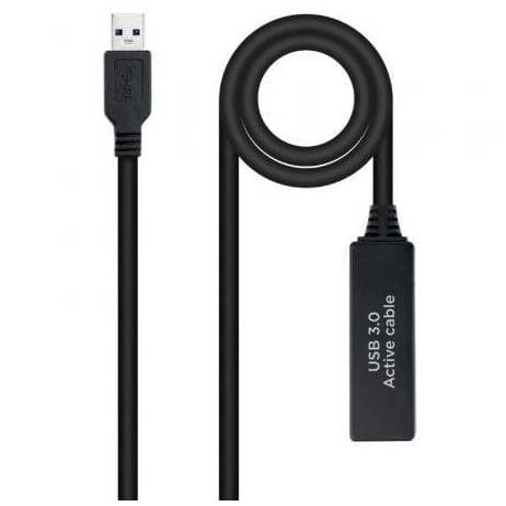 CABLE ALARGADOR AMPLIFICADOR USB 3.0 NANOCABLE 10.01.0312/ USB MACHO - USB HEMBRA/ 10M/ NEGRO