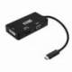 CONVERSOR NANOCABLE 10.16.4301-BK/ USB TIPO-C MACHO - VGA HEMBRA/ DVI HEMBRA/ HDMI HEMBRA/ 10CM/ NEGRO