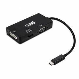 CONVERSOR NANOCABLE 10.16.4301-BK/ USB TIPO-C MACHO - VGA HEMBRA/ DVI HEMBRA/ HDMI HEMBRA/ 10CM/ NEGRO