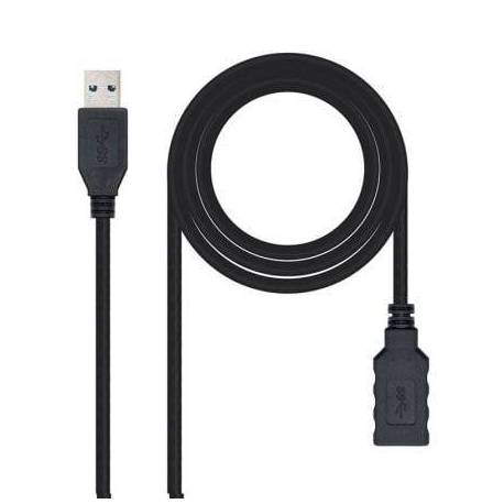 CABLE ALARGADOR USB 3.0 NANOCABLE 10.01.0902-BK/ USB MACHO - USB HEMBRA/ 2M/ NEGRO