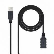 CABLE ALARGADOR USB 3.0 NANOCABLE 10.01.0902-BK/ USB MACHO - USB HEMBRA/ 2M/ NEGRO