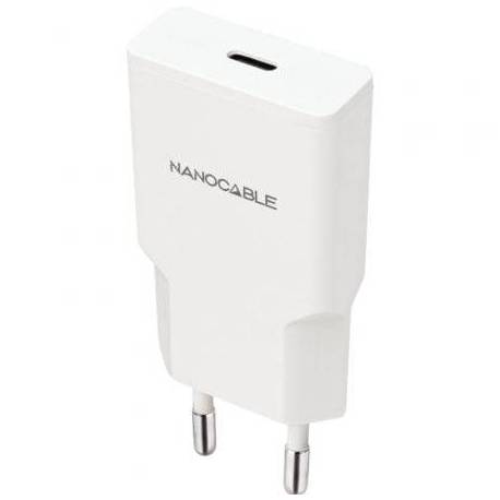 CARGADOR DE PARED NANOCABLE 10.10.2024/ 1XUSB TIPO-C/ 25W/ BLANCO