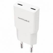 CARGADOR DE PARED NANOCABLE 10.10.2029/ 2XUSB TIPO-C/ 30W/ BLANCO