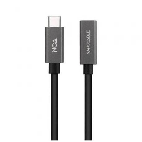 CABLE ALARGADOR USB 3.2 NANOCABLE 10.01.4402/ USB TIPO-C MACHO - USB TIPO-C HEMBRA/ 2M/ NEGRO