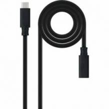 CABLE ALARGADOR USB TIPO-C 3.2 NANOCABLE 10.01.4501/ USB TIPO-C MACHO - USB TIPO-C HEMBRA/ 1M/ NEGRO