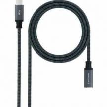 CABLE ALARGADOR USB TIPO-C 3.2 NANOCABLE 10.01.4501-COMB/ USB TIPO-C MACHO - USB TIPO-C HEMBRA/ 1M/ NEGRO
