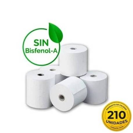 CAJA DE ROLLOS PAPEL TÉRMICO GENÉRICO 57X35 210U BPA/ 57 X 35MM/ 210 UNIDADES