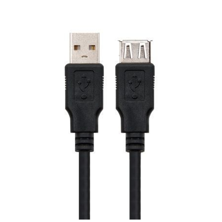 CABLE ALARGADOR USB NANOCABLE 10.01.0204-BK/ USB MACHO - USB HEMBRA/ 3M/ NEGRO