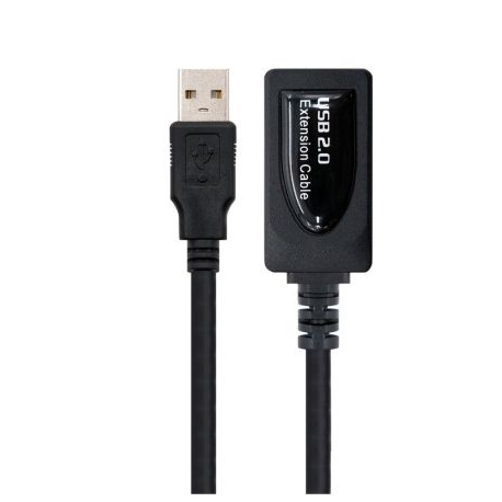 CABLE ALARGADOR USB 2.0 NANOCABLE 10.01.0211/ USB MACHO - USB HEMBRA/ 5M/ NEGRO
