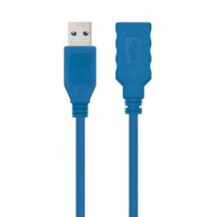 CABLE ALARGADOR USB 3.0 NANOCABLE 10.01.0902-BL/ USB MACHO - USB HEMBRA/ 2M/ AZUL