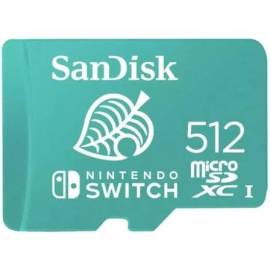 TARJETA DE MEMORIA SANDISK NINTENDO SWITCH 512GB MICROSD XC UHS-I/ CLASE 10/ 100MBS