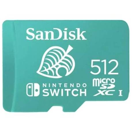 TARJETA DE MEMORIA SANDISK NINTENDO SWITCH 512GB MICROSD XC UHS-I/ CLASE 10/ 100MBS